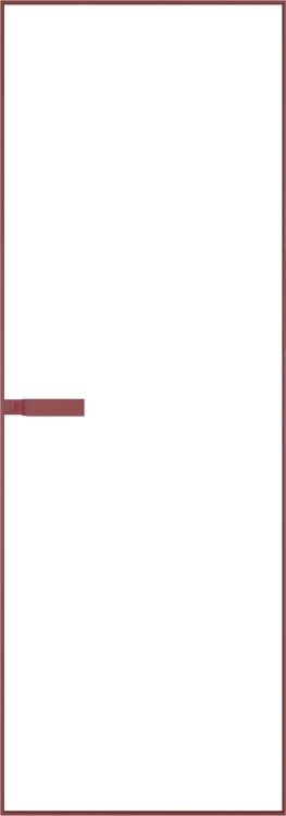 Межкомнатная дверь Profil Doors 1 AGN цвет профиля Красный антрацит, стекло безопасное 4 мм монохром белый просветленный 700x2000