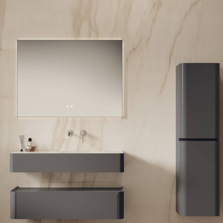 Тумба с раковиной Vincea Caprise 1000 1 выкатной ящик, серый матовый