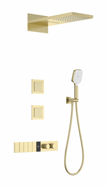 Душевой комплект Wonzon & Woghand WW-D4538-A-BG с термостатом, золото