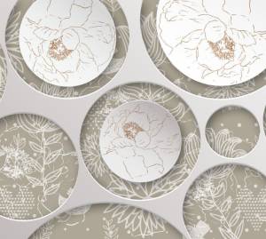 3D Фотообои Artegrafico «Цветы на объемном фоне» GM-113 акварель