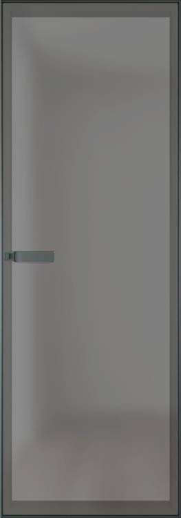 Межкомнатная дверь Profil Doors 1 AGN цвет профиля Серая ночь, стекло безопасное 4 мм иней графит 700x2000
