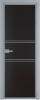 Межкомнатная дверь Profil Doors 2 AX цвет профиля Серебро, стекло безопасное 6 мм монохром черный 700x2000