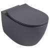 Унитаз подвесной Isvea Sentimenti Neo 10AR02010SV-2C + 40D40522I-S безободковый, с крышкой-сиденьем микролифт, антрацит матовый