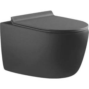 Унитаз подвесной Aquanet Cetus 287009 GW безободковый, с крышкой-сиденьем микролифт, серый матовый