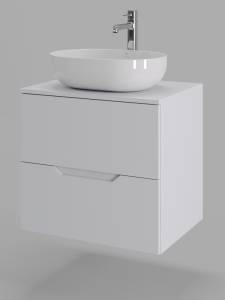 Тумба с раковиной Orange Line Li-60TuwMDF+B05-480W белая матовая, 60 см