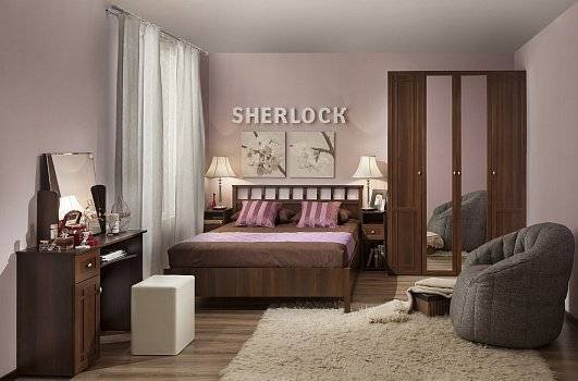 Спальня ГЛАЗОВ МЕБЕЛЬ Sherlock Н001420 Комплект 4, орех