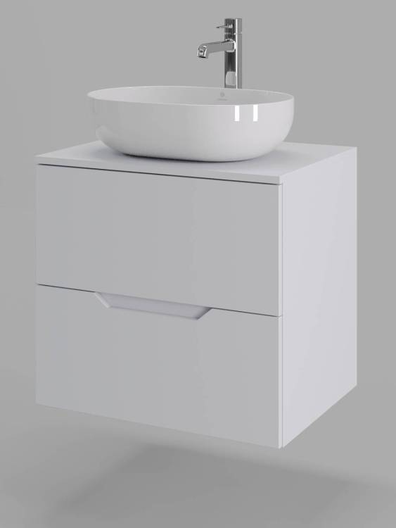 Тумба с раковиной Orange Line Li-60TuwMDF+B05-480W белая матовая, 60 см