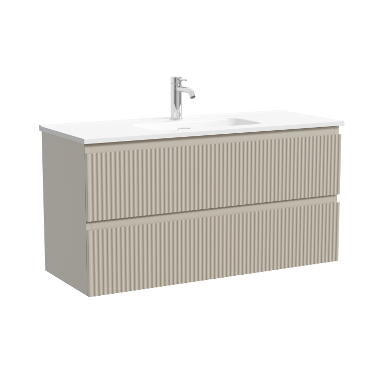 Тумба под раковину Sancos Snob R SNR100/39CE c двумя ящиками Soft close, Beige Soft, 99.5x39x50