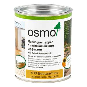 Масло для террас с антискользящим эффектом Osmo Anti-Rutsch Terrassen Öl 430 бесцветное шелковисто-матовое 0.125 л