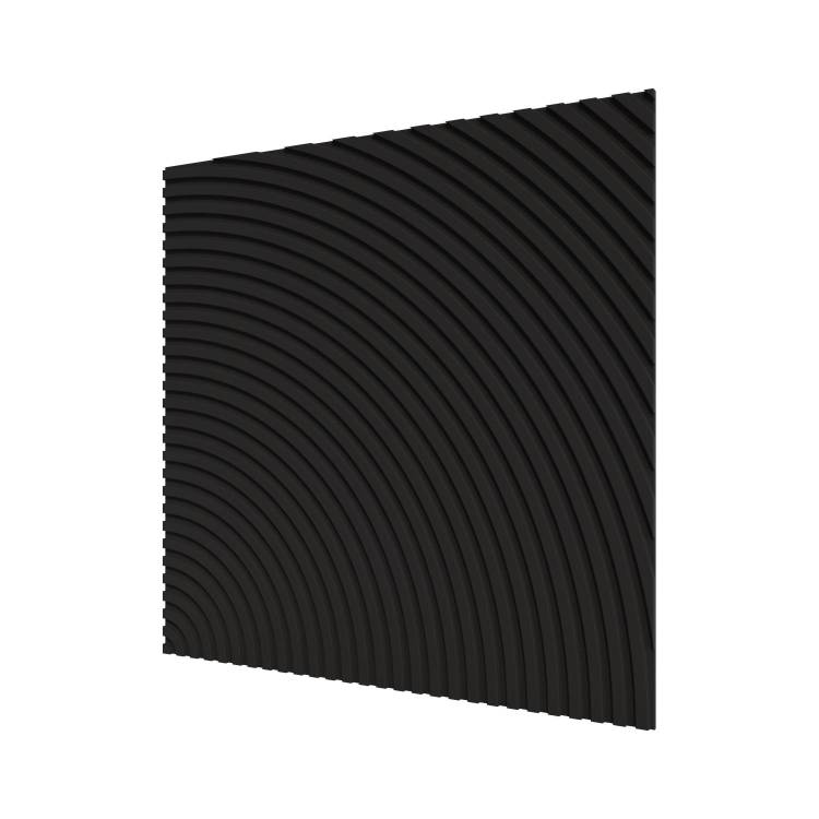Стеновая квадратная панель МДФ Ликорн Круги черная 50x50x0.8