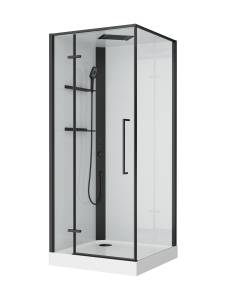 Душевая кабина BelBagno UNO-CAB-A-1-90-C-NERO-Bi-TOP-L левая, 90x90x213