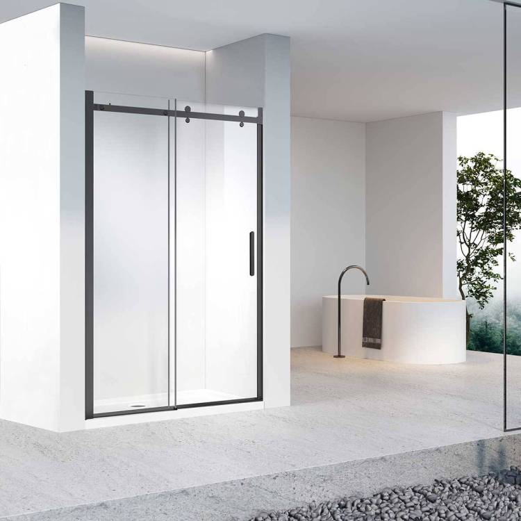 Душевая дверь в нишу Vincea Como-N VDS-4CN120CLB 1200x1950, профиль черный, стекло прозрачное