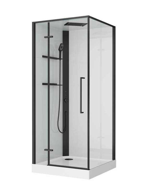 Душевая кабина BelBagno UNO-CAB-A-1-90-C-NERO-Bi-TOP-L левая, 90x90x213