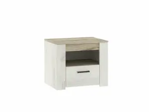 Тумба прикроватная НК-Мебель ПРАГА Дуб Серый Крафт/Дуб Белый Крафт