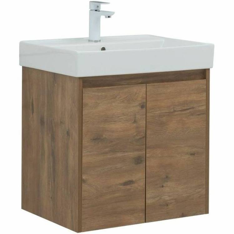 Тумба с раковиной Aquanet Nova Lite 60 302525 подвесная, дуб рустикальный