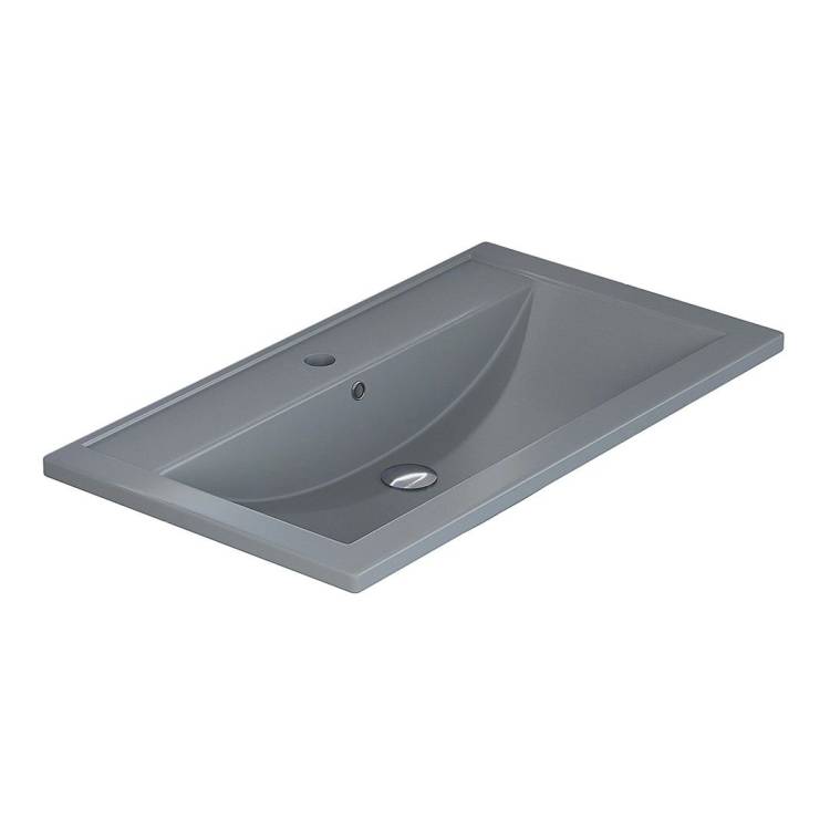 Раковина Uperwood Foster Quartz 291030037 серая матовая, бетон, 80x45.5