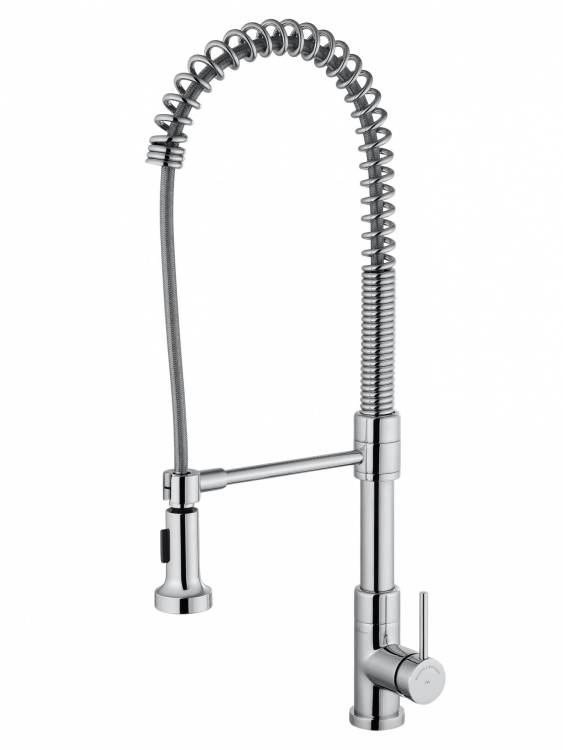 Смеситель для кухни Wonzon & Woghand WW-422903-CR высокий, с выдвижным изливом, Хром