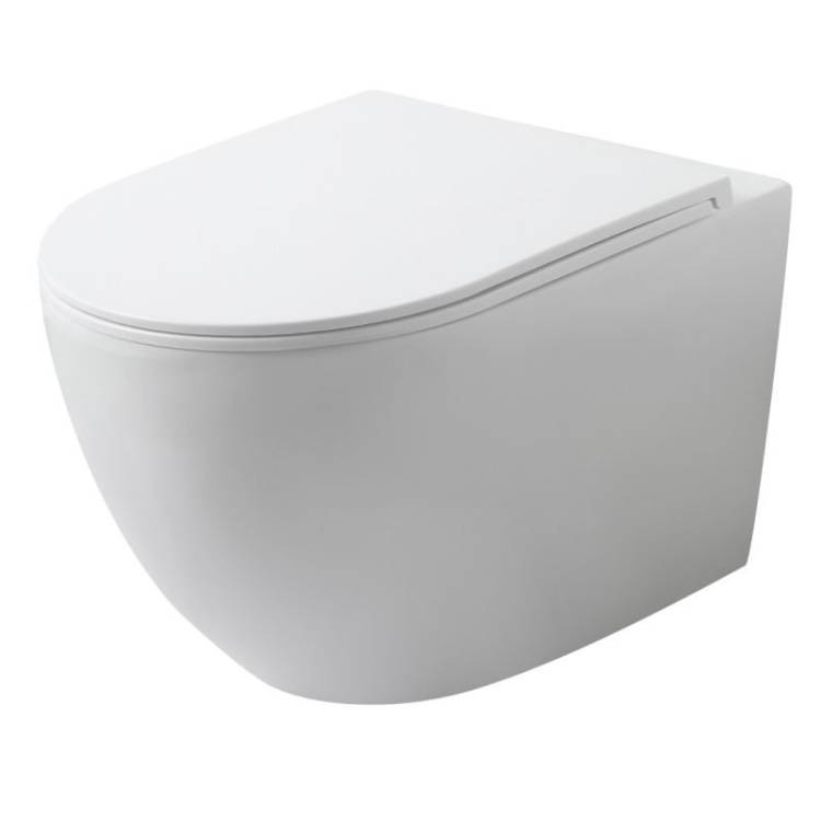 Унитаз подвесной Agger AT07150 безободковый, сиденье микролифт, белый