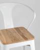 Набор из 4 стульев Stool Group Tolix Arm Wood YD-H440AR-W LG-02 X4 белый глянцевый, светлое дерево фото 9