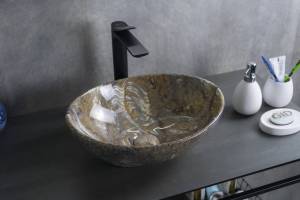 Раковина Gid Lago Mnc138T 54472 глянцевая, под камень, 41x34x15