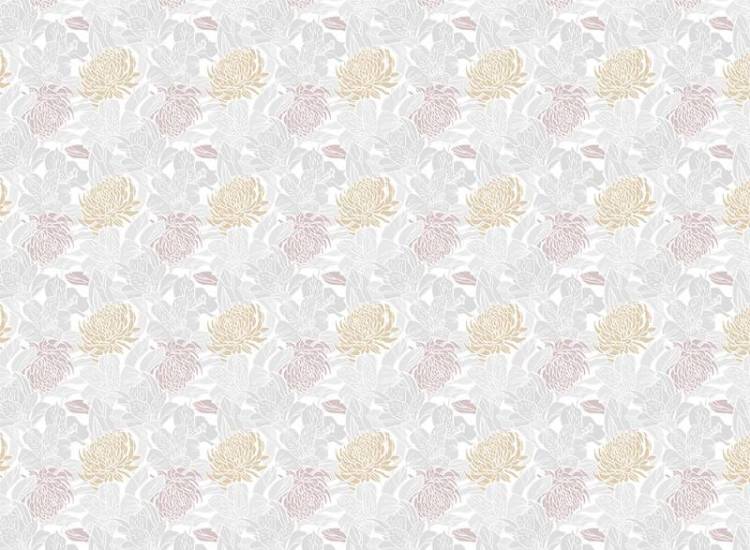 3D Фотообои Artegrafico «Нежный узор с хризантемами» PRV-044 акварель