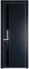 Межкомнатная дверь Profil Doors 18 PE полотно Нэви Блу, кромка алюминиевая с четырех сторон матовая, стеклянная вставка черный лак 700x2000