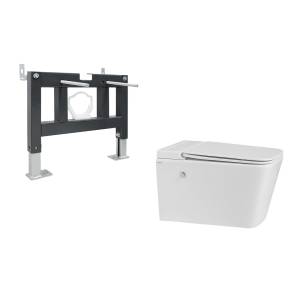 Комплект Abber Rechteck AC1202P-AC0101P унитаз подвесной, сиденье микролифт, белый