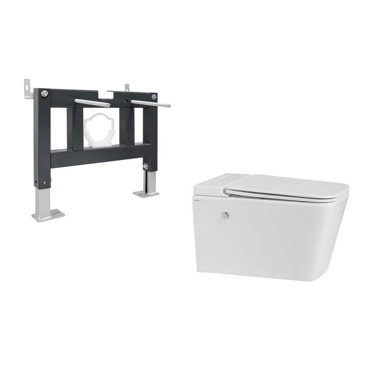 Комплект Abber Rechteck AC1202P-AC0101P унитаз подвесной, сиденье микролифт, белый