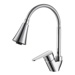 Смеситель для кухни Voda Breeze BZ519flex с гибким изливом, хром