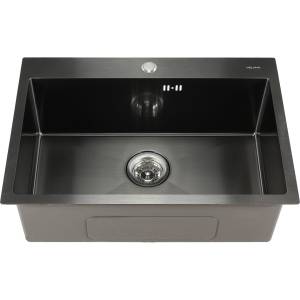 Мойка кухонная Melana ProfLine D6545HB графит врезная прямоугольная 650x450x220мм