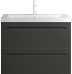 Тумба с раковиной Art&Max Platino 75, подвесная, серый матовый AM-Platino-750-2C-SO-GM + AM-LAV-750-MR-A  (распродажа)