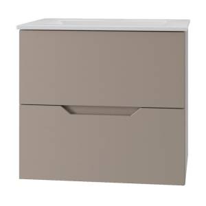 Тумба с раковиной Orange Line Li-80TuL+Ra подвесная, латте матовый