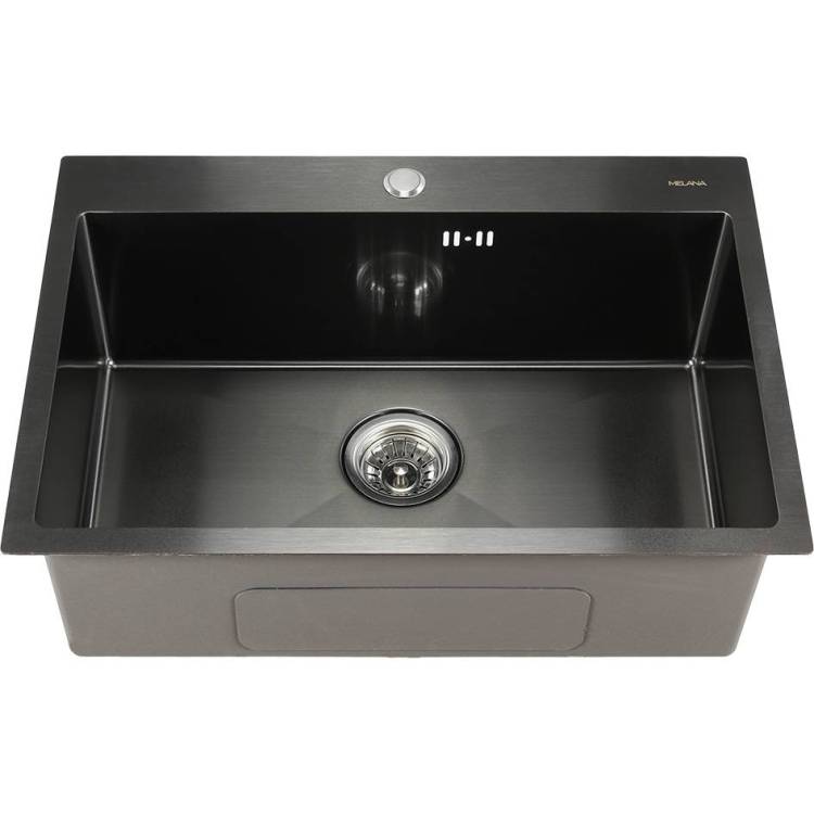 Мойка кухонная Melana ProfLine D6545HB графит врезная прямоугольная 650x450x220мм