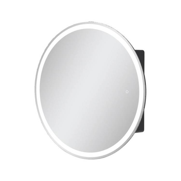 Зеркало-шкаф Equil Smile szSMILE.D700 с подсветкой и розеткой, графит софт, 70x70