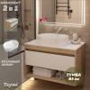 Тумба с раковиной Teymi Ritta подвесная, дуб, белый, 85 см, с раковиной Martta 50