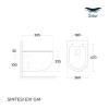 Унитаз подвесной Sintesi Evi SIN-TS-EVI-151GM безободковый, с крышкой-сиденьем дюрапласт, микролифт фото 6
