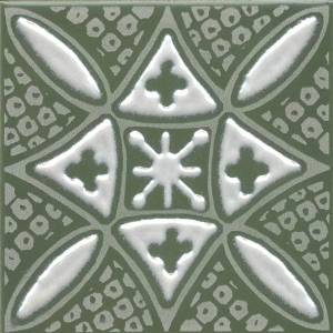 Декор Kerama Marazzi Бахия KMD3STA019GN 2 зелёный глянцевый 9.8x9.8