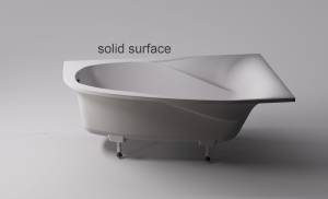 Ванна из искусственного камня Астра-Форм Селена 170x100 Solid Surface, правая, белая матовая