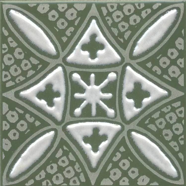 Декор Kerama Marazzi Бахия KMD3STA019GN 2 зелёный глянцевый 9.8x9.8