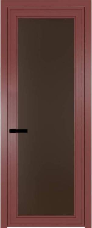 Межкомнатная дверь Profil Doors 1 AGP цвет профиля Красный антрацит, стекло безопасное 6 мм монохром шоколад 700x2000