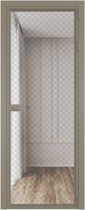 Межкомнатная дверь Profil Doors 1 AV цвет профиля Никель матовый, стекло безопасное 6 мм ромб черный 700x2000