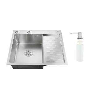 Мойка кухонная РМС MRK-6350L с дозатором, серый