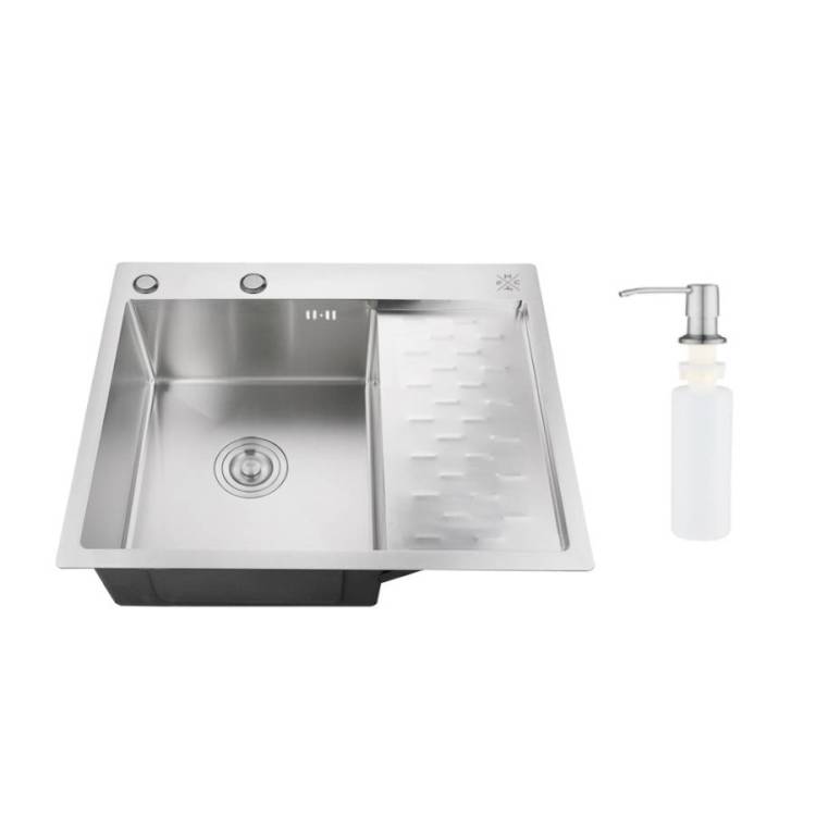 Мойка кухонная РМС MRK-6350L с дозатором, серый