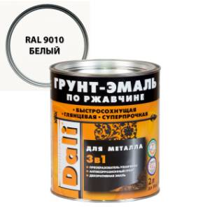 Грунт-эмаль по ржавчине 3 в 1 гладкая алкидная Dali RAL 9010 белый 2 л