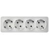 Розетка 4-местная с заземлением IEK Glory ERH41-K01M-16 белый матовый фото 4