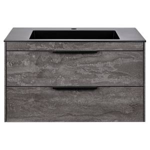 Тумба под раковину Vincea Chiara 2D VMC-2C2800GS 2D 800 подвесная, 2 выкатных ящика soft-close, G.Stone