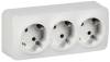 Розетка 3-местная с заземлением IEK Glory ERH31-K01M-16 белый матовый