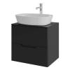 Тумба с раковиной Orange Line Li-60TubMDF+B08-500W черная матовая, 60 см