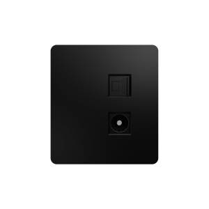 ТВ-розетка+Ethernet RJ45 Kranz Round KR-78-0722-3 оникс