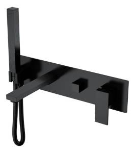 Смеситель для ванны Boheme Qubic 474-2-B встроенный Matt Black